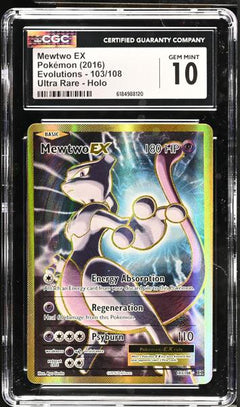 Mewtwo EX Ultra Rare, Holo 2016 Evolutions #103/108 CGC 10-1