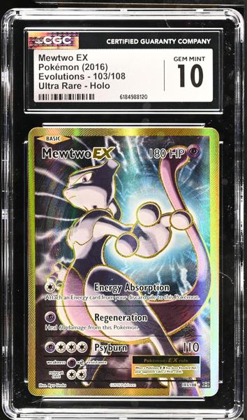 Mewtwo EX Ultra Rare, Holo 2016 Evolutions #103/108 CGC 10-1