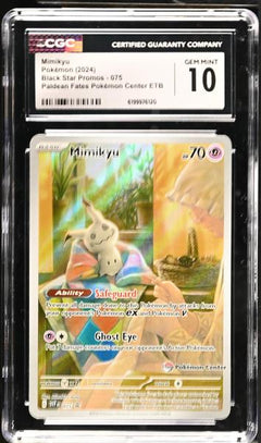 Mimikyu Paldean Fates Pokémon Center ETB 2024 Black Star Promos #075 CGC 10-1