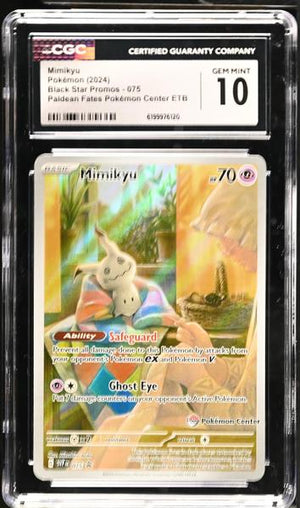 Mimikyu Paldean Fates Pokémon Center ETB 2024 Black Star Promos #075 CGC 10