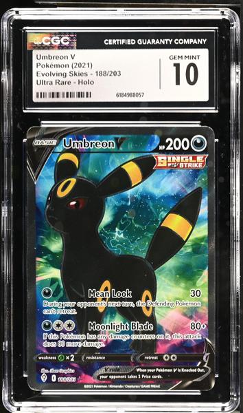 Umbreon V Ultra Rare, Holo 2021 Evolving Skies #188/203 CGC 10-1