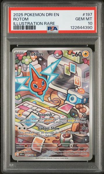 Rotom 2025 Pokemon Dri En-Destined Rivals Illustration Rare #197 PSA 10-1