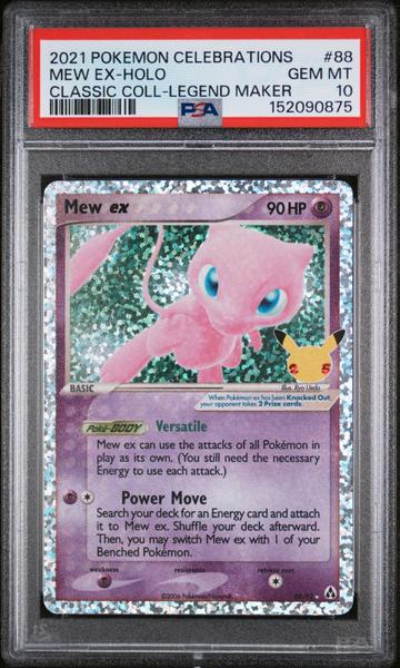 Mew Ex-Holo 2021 Pokemon Celebrations Classic Collection Classic Coll-Legend Maker #88 PSA 10-1