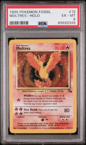 Moltres-Holo 1999 Pokemon Fossil #12 PSA 6