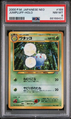 Jumpluff-Holo 2000 Pokemon Japanese Neo #189 PSA 8-1
