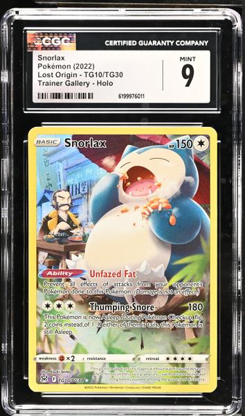 Snorlax Trainer Gallery Holo 2022 Lost Origin #TG10/TG30 CGC 9