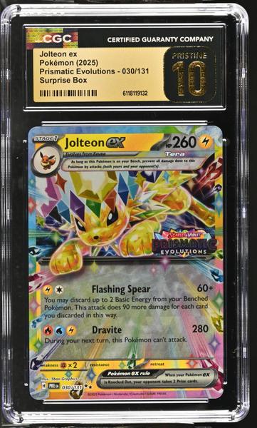 Jolteon ex Surprise Box 2025 Prismatic Evolutions #030/131 CGC PRISTINE 10-1