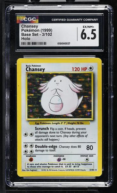 Chansey Holo 1999 Base Set #3/102 CGC 6.5-1