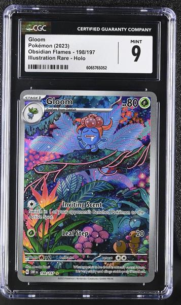 Gloom Illustration Rare, Holo 2023 Obsidian Flames #198/197 CGC 9