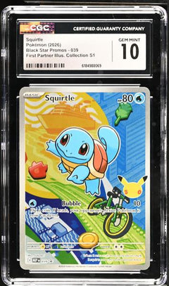 Squirtle First Partner Illus. Collection S1 2026 Black Star Promos #039 CGC 10-1