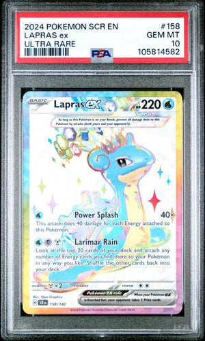 Lapras Ex 2024 Pokemon Scr En-Stellar Crown Ultra Rare #158 PSA 10
