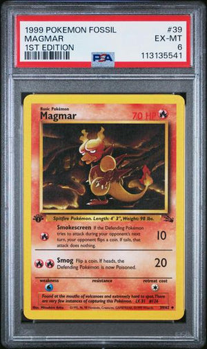 Magmar 1999 Pokemon Fossil 1st Edition #39 PSA 6
