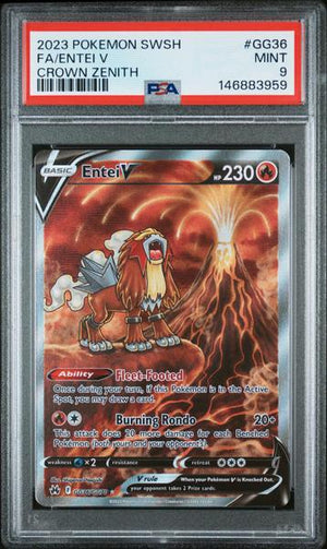 Fa/Entei V 2023 Pokemon Sword And Shield Crown Zenith #GG36 PSA 9