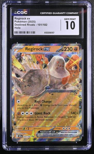 Regirock ex Holo 2025 Destined Rivals #101/182 CGC 10