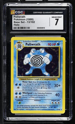 Poliwrath Holo 1999 Base Set #13/102 CGC 7-1