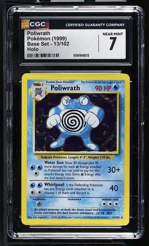 Poliwrath Holo 1999 Base Set #13/102 CGC 7