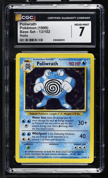 Poliwrath Holo 1999 Base Set #13/102 CGC 7