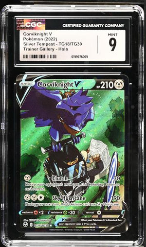 Corviknight V Trainer Gallery, Holo 2022 Silver Tempest #TG18/TG30 CGC 9