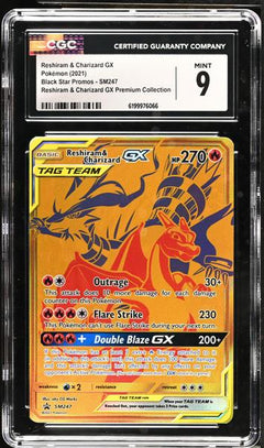 Reshiram & Charizard GX Reshiram & Charizard GX Premium Collection 2021 Black Star Promos #SM247 CGC 9-1