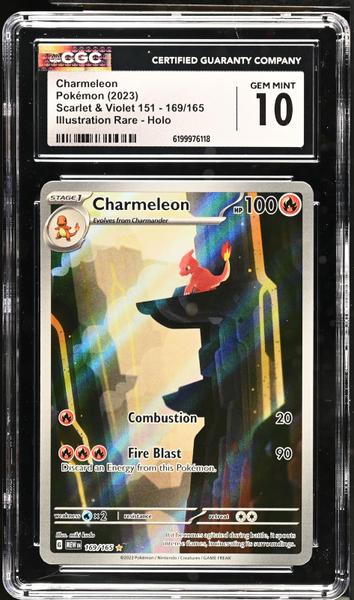 Charmeleon Illustration Rare, Holo 2023 Scarlet & Violet 151 #169/165 CGC 10-1