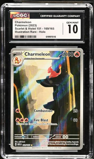 Charmeleon Illustration Rare, Holo 2023 Scarlet & Violet 151 #169/165 CGC 10