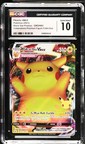 Pikachu VMAX Celebrations Premium Figure Collection 2021 Black Star Promos #SWSH062 CGC 10