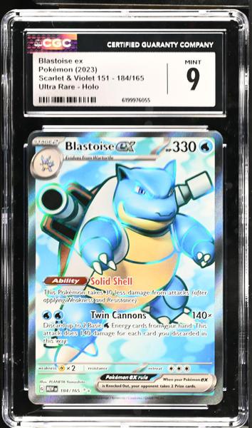 Blastoise ex Ultra Rare, Holo 2023 Scarlet & Violet 151 #184/165 CGC 9-1