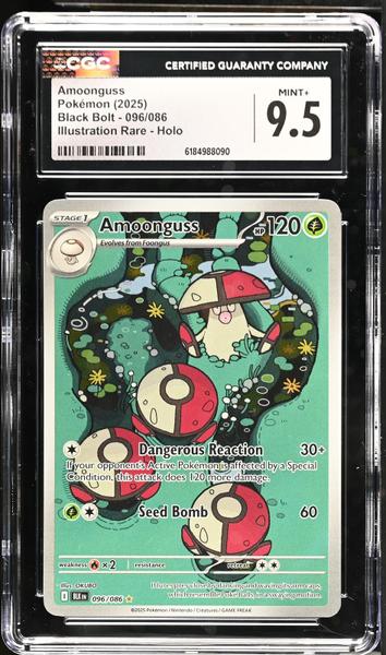 Amoonguss Illustration Rare, Holo 2025 Black Bolt #096/086 CGC 9.5-1