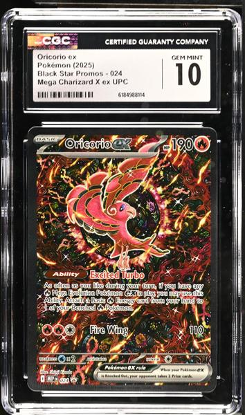 Oricorio ex Mega Charizard X ex UPC 2025 Black Star Promos #024 CGC 10