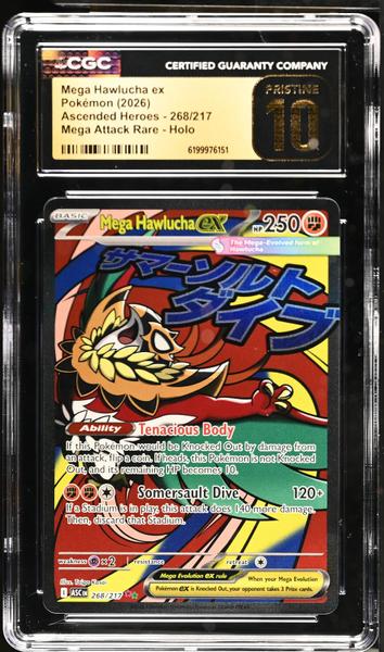 Mega Hawlucha ex Mega Attack Rare, Holo 2026 Ascended Heroes #268/217 CGC PRISTINE 10-1