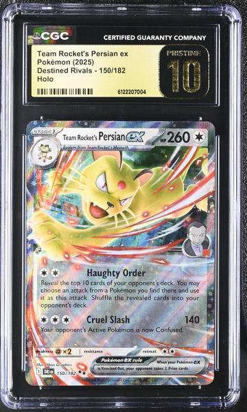 Team Rocket's Persian ex Holo 2025 Destined Rivals #150/182 CGC PRISTINE 10-1