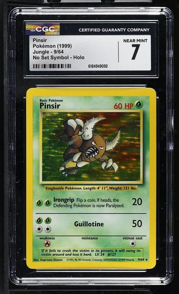 Pinsir No Set Symbol, Holo 1999 Jungle #9/64 CGC 7