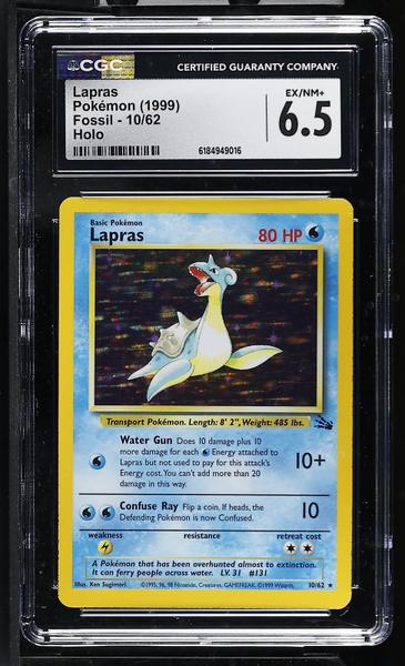 Lapras Holo 1999 Fossil #10/62 CGC 6.5-1