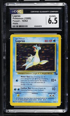 Lapras Holo 1999 Fossil #10/62 CGC 6.5-1