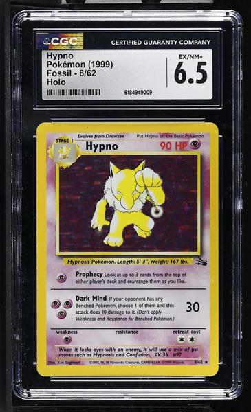 Hypno Holo 1999 Fossil #8/62 CGC 6.5-1