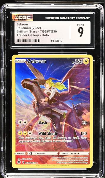 Zekrom Trainer Gallery, Holo 2022 Brilliant Stars #TG05/TG30 CGC 9-1