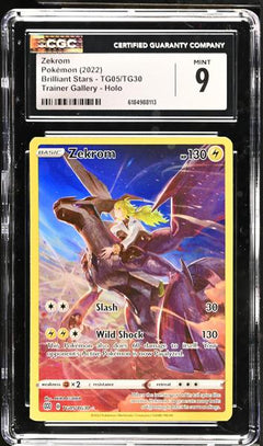 Zekrom Trainer Gallery, Holo 2022 Brilliant Stars #TG05/TG30 CGC 9-1