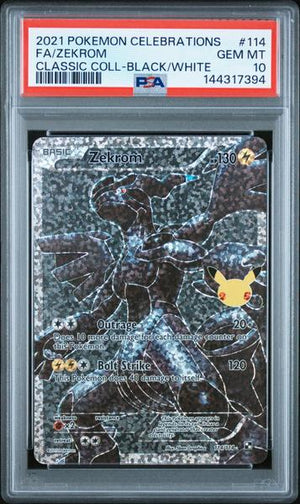 Fa/Zekrom 2021 Pokemon Celebrations Classic Collection Classic Coll-Black/White #114 PSA 10