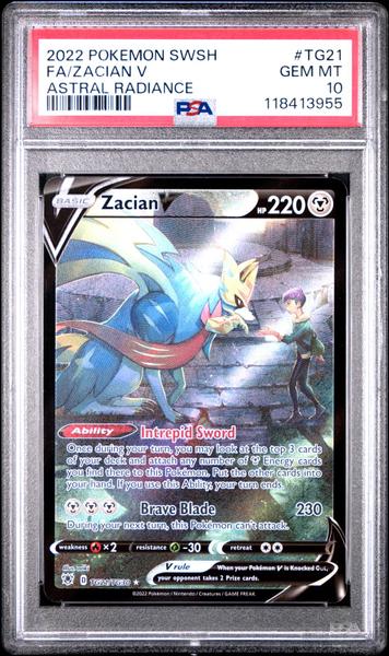 Fa/Zacian V 2022 Pokemon Sword & Shield Astral Radiance Astral Radiance #TG21 PSA 10
