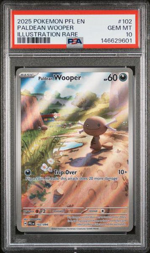 Paldean Wooper 2025 Pokemon Pfl En-Phantasmal Flames Illustration Rare #102 PSA 10