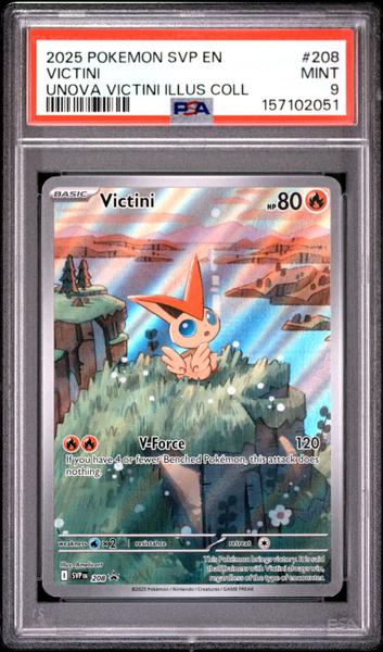 Victini 2025 Pokemon Svp En-Sv Black Star Promo Unova Victini Illus Coll #208 PSA 9