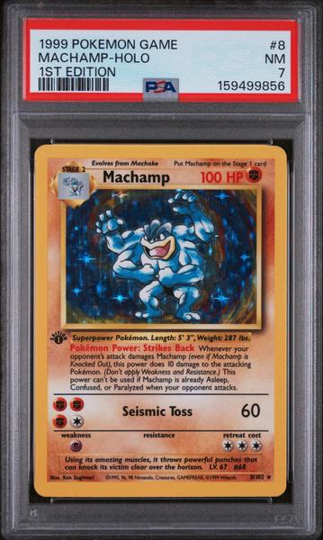 Machamp-Holo 1999 Pokemon Game 1st Edition #8 PSA 7-1