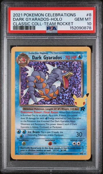 Dark Gyarados-Holo 2021 Pokemon Celebrations Classic Collection Classic Coll-Team Rocket #8 PSA 10