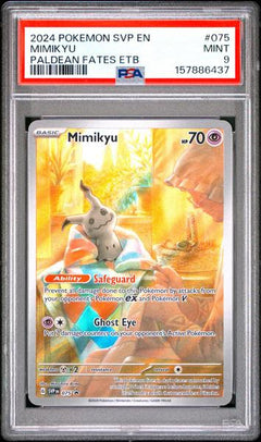 Mimikyu 2024 Pokemon Svp En-Sv Black Star Promo Paldean Fates Etb #075 PSA 9-1