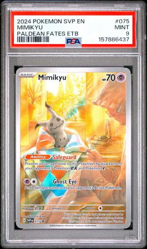 Mimikyu 2024 Pokemon Svp En-Sv Black Star Promo Paldean Fates Etb #075 PSA 9