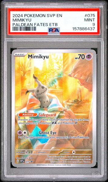 Mimikyu 2024 Pokemon Svp En-Sv Black Star Promo Paldean Fates Etb #075 PSA 9