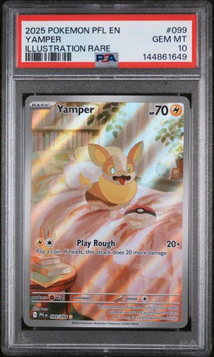 Yamper 2025 Pokemon Pfl En-Phantasmal Flames Illustration Rare #099 PSA 10