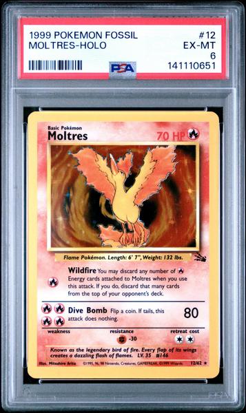 Moltres-Holo 1999 Pokemon Fossil #12 PSA 6