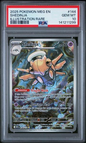 Shedinja 2025 Pokemon Meg En-Mega Evolution Illustration Rare #144 PSA 10