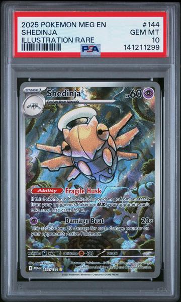 Shedinja 2025 Pokemon Meg En-Mega Evolution Illustration Rare #144 PSA 10